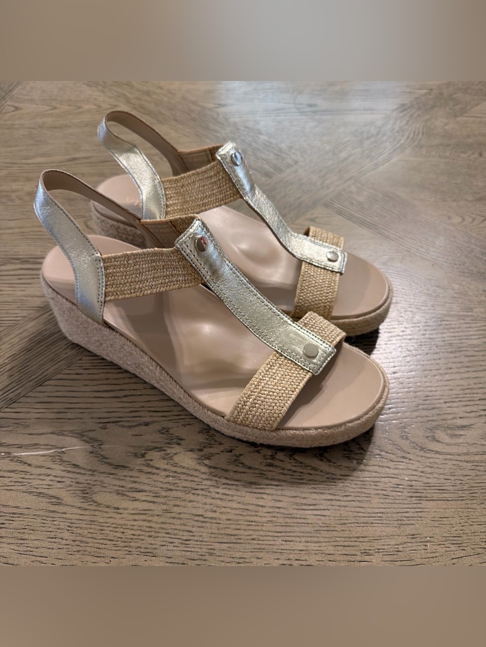 Vionic Calera Womens Sandals Gold Metallic Leather 11
